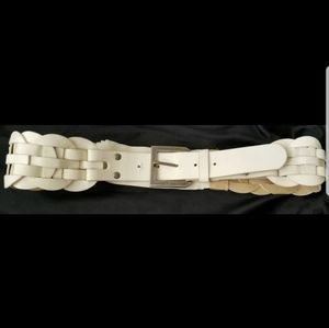 Cream high waisted belt